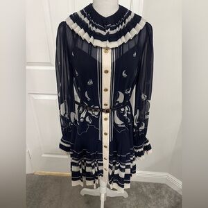Zimmermann Navy and White Sailboat Mini Dress